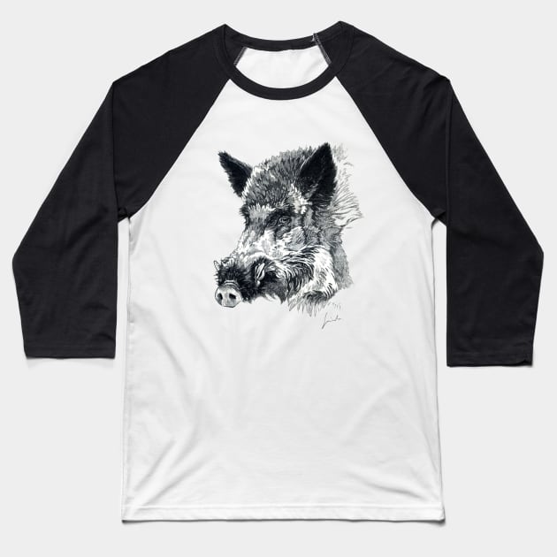 Wild boar head Baseball T-Shirt by SakalDesign